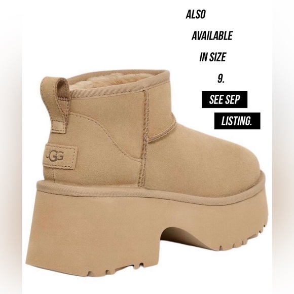 UGG The Classic Ultra Mini New Heights Boots ✨ Mustard Seed Size 8 | suede - Picture 8 of 16